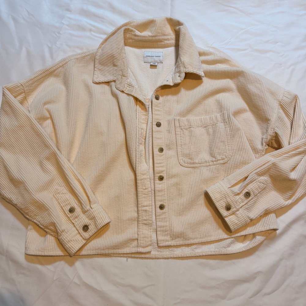 American Eagle Outfitters Beige Corduroy Shirt